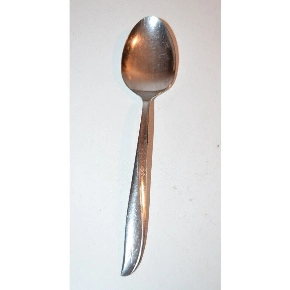 ONEIDA COMMUNITY TWIN STAR Stainless CASSEROLE SPOON Large Atomic MCM